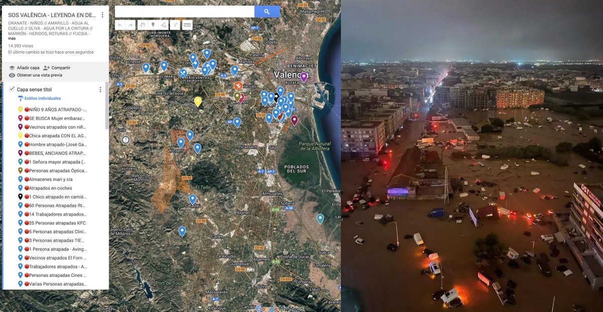 ElSaltoDiario's tweet photo. 🔴Al menos 51 muertos tras colapsar los servicios de emergencia que recortó Mazón.

📱La angustiosa noche ha dejado un extenso rastro de mensajes en redes sociales de personas atrapadas que temían por su vida y otras que buscaban a sus seres queridos.
Por @Tomas_Munyoz 
https://t.co/8bHyCq66sW
