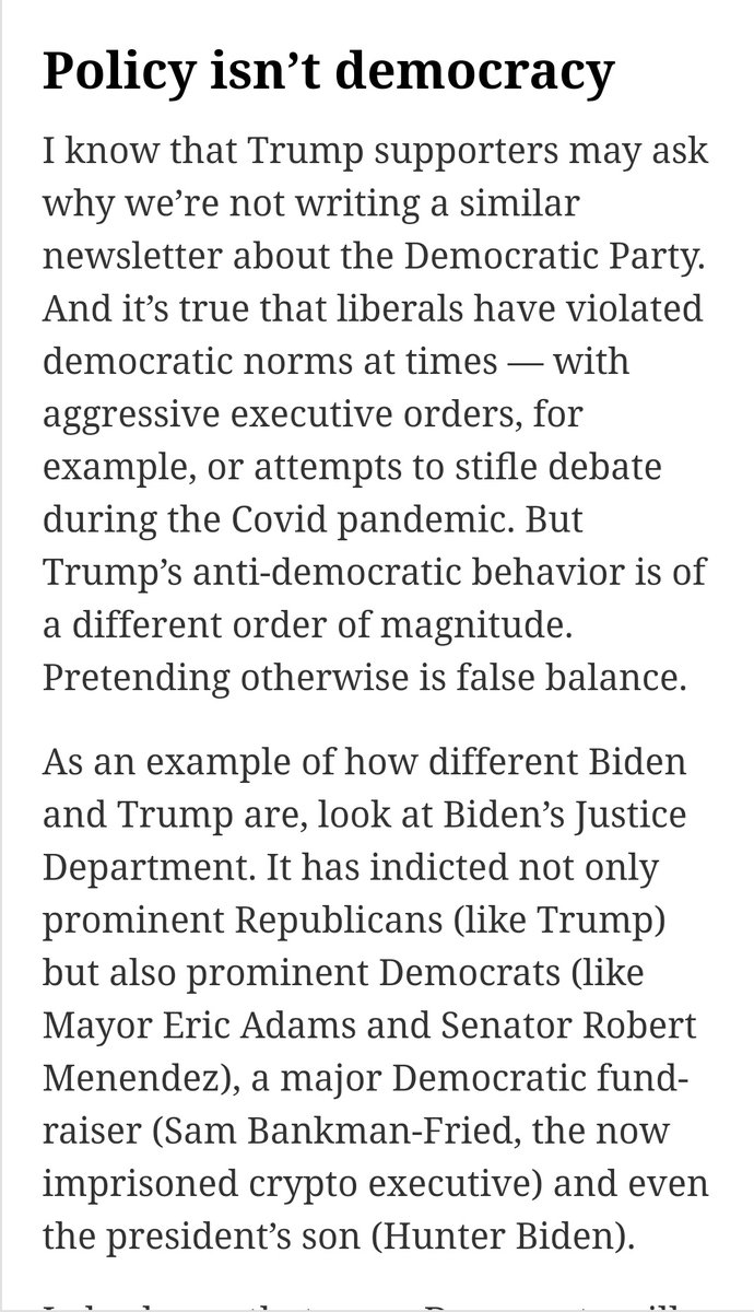The New York Times sent this is their newsletter this morning. 'False balance' is an accurate phrase in this case as far as I am concerned. Democracies and independent news services need to be free to have such views