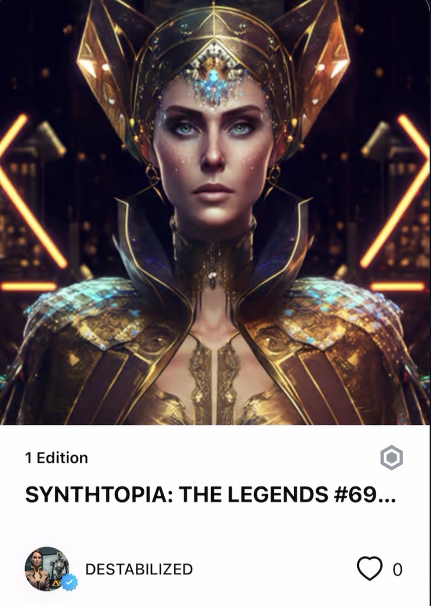 MetaMuse_Star's tweet image. IT HAS STARTED! @D3STAB1LIZED has released #SYNTHTOPIA “THE LEGENDS “in Early Access on @cryptocomnft. JUST REVEALED MY 1st QUEEN NFTs from #SynthtopiaTheLegends drop
Join us here: 
crypto.com/nft/drops-even…

You are Legend-Claim it. Shape the saga.