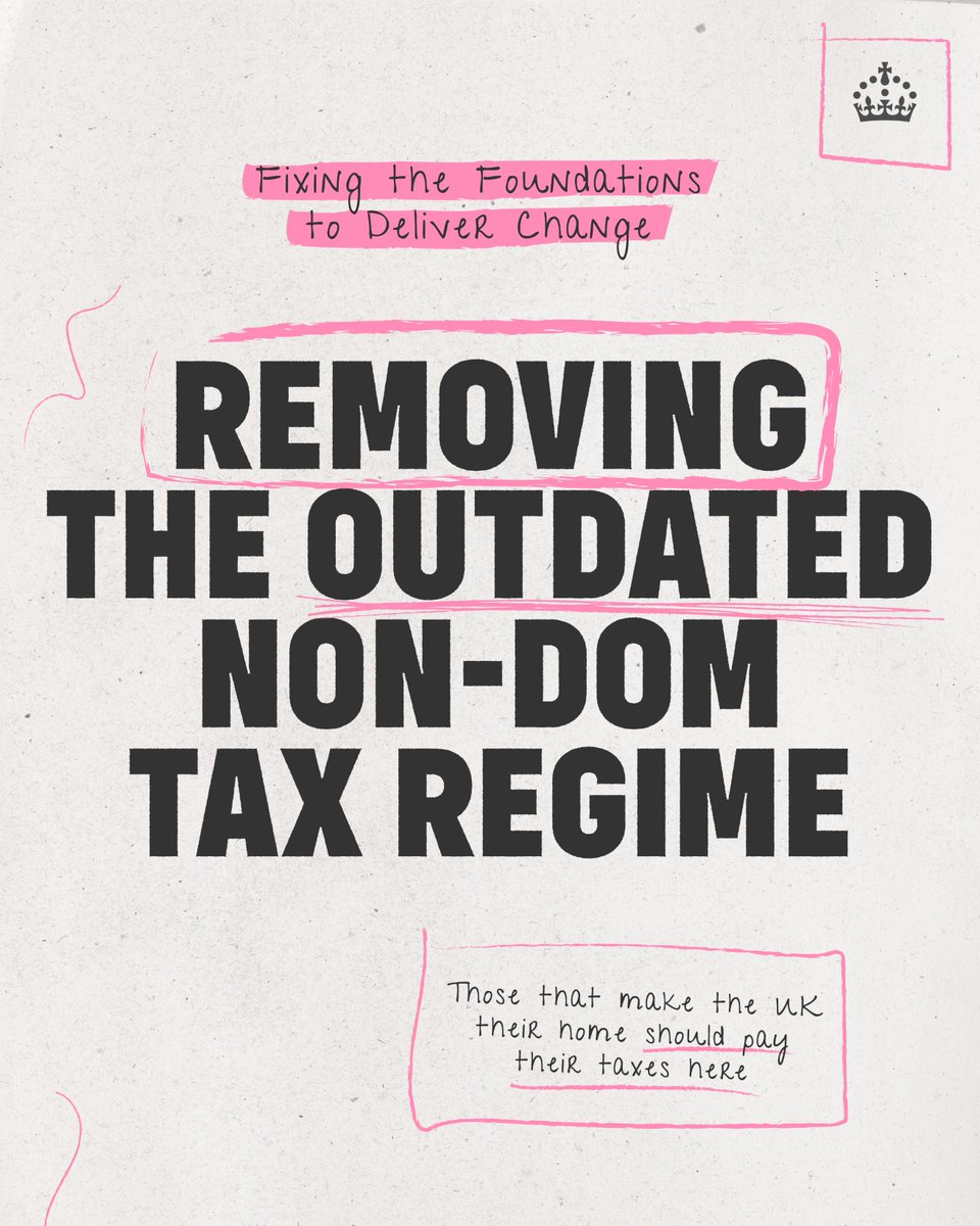Those that make the UK their home should pay their taxes here.

That is why we are removing domicile status from the tax system from 6 April 2025 &amp; creating a simpler residence based regime, designed to bring the best talent &amp; investment to the UK.