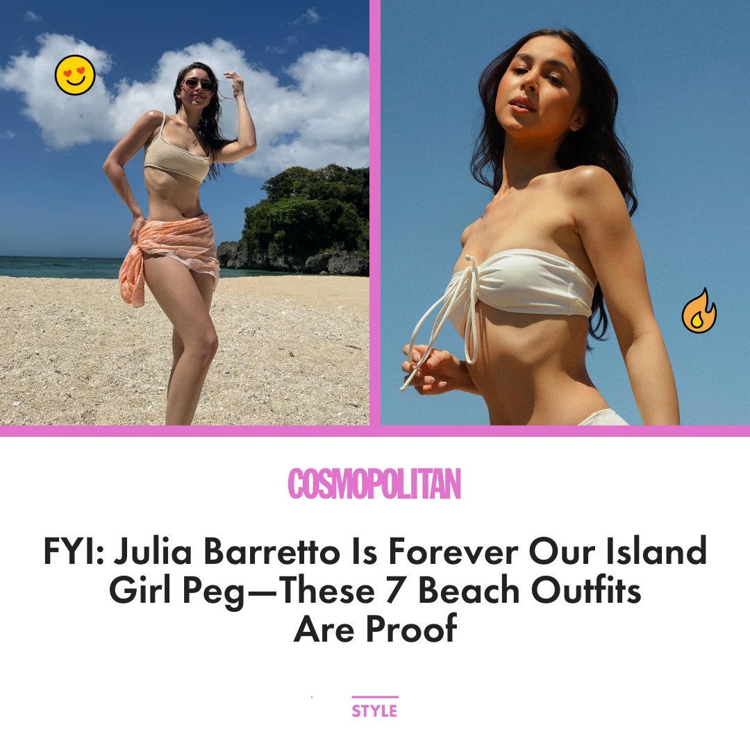 cosmo_ph's tweet photo. Both shy girls and unapologetic IG baddies can get tons of inspo from #JuliaBarretto's beach 'fits 🔥

READ HERE: https://t.co/bML1ROtH6r https://t.co/4ddD4IiRwS