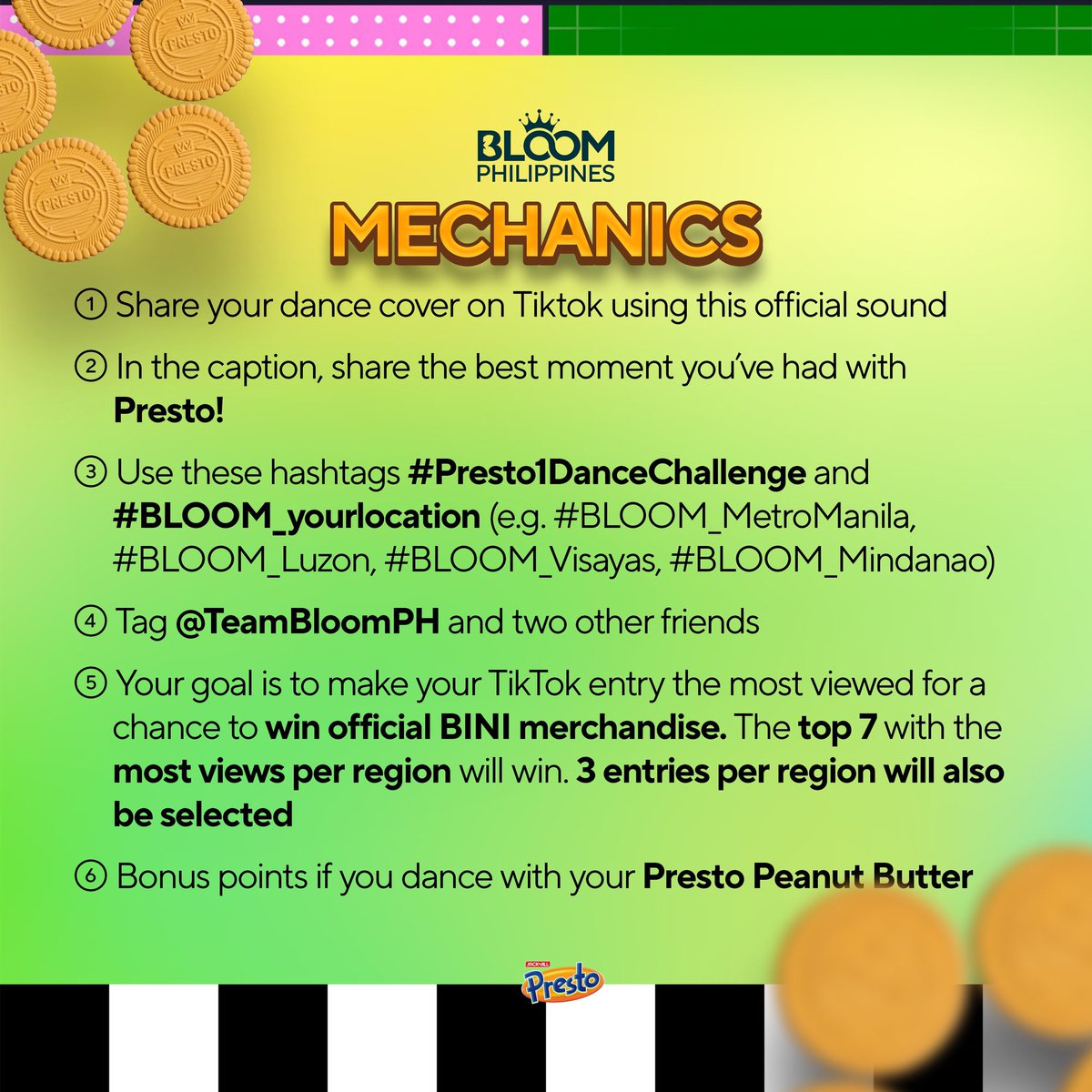 Blooms, shine bright at ipamalas ang inyong talento! 🕺 Gusto mo bang magkaroon ng Official BINI Merch? 🌟🌸 Sundin lang ang mga mechanics sa ibaba para sumali! 💚

Official Sound link: 
🔗: vt.tiktok.com/ZSjFaJEk8/ 

#BLOOMPHDanceChallenge #BLOOMS