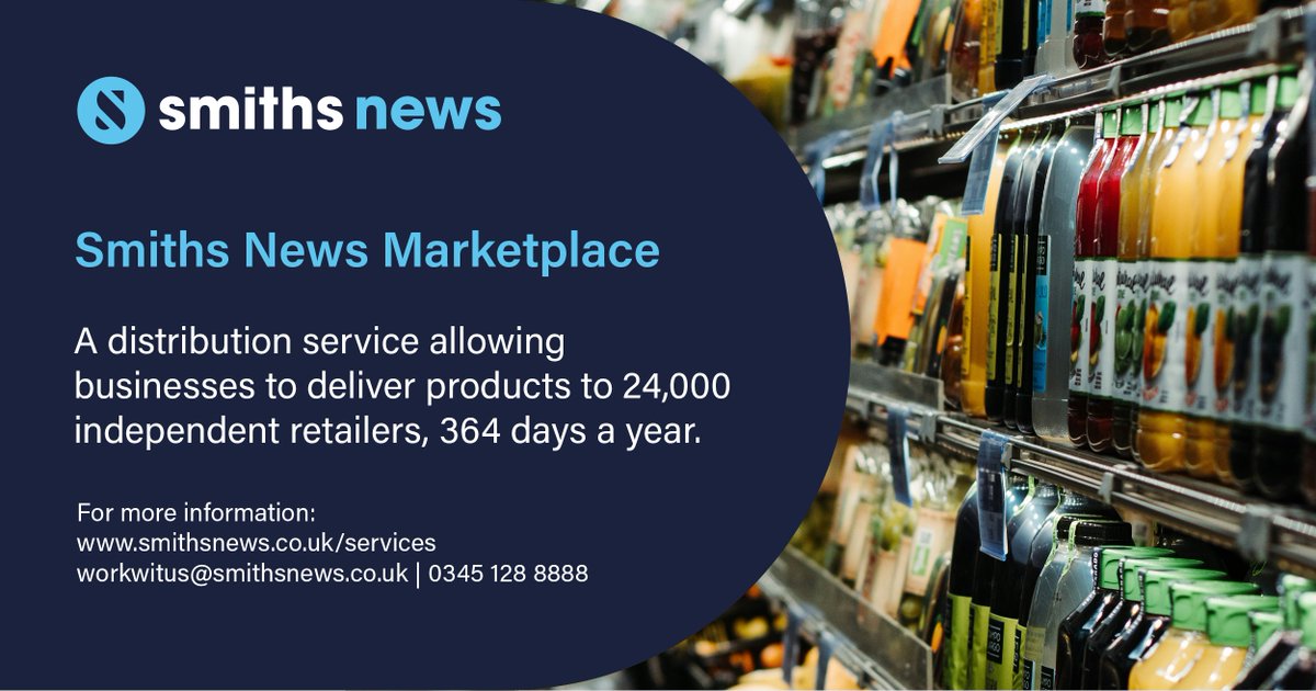 Smiths News (@smithsnews) on Twitter photo Smiths News Marketplace: A distribution service allowing businesses to deliver products to 24,000 independent retailers, 364 days a year.
Get in touch today to find out how we can help launch your new products: workwithus@smithsnews.co.uk
#RouteToMarket #Distribution Smiths News Marketplace: A distribution service allowing businesses to deliver products to 24,000 independent retailers, 364 days a year.
Get in touch today to find out how we can help launch your new products: workwithus@smithsnews.co.uk
#RouteToMarket #Distribution