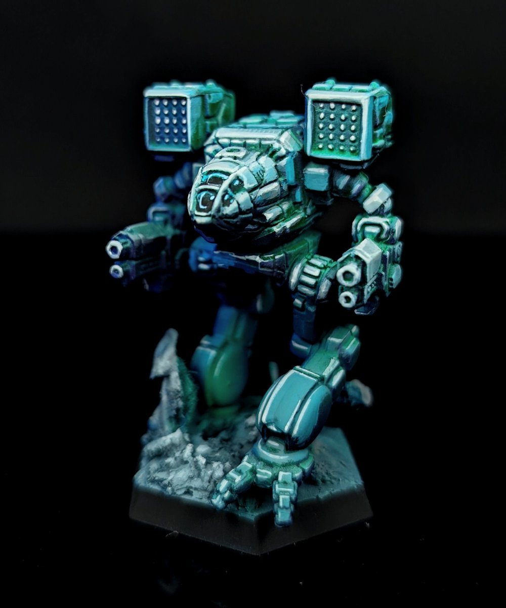 Here's the Timber Wolf D! This is my favorite of the classic TCG set depiction of the Mad Cat. Thank you to <a href="/renegadehpg/">RenegadeHPG</a> for sending the card my way! #battletech #paintingminiatures