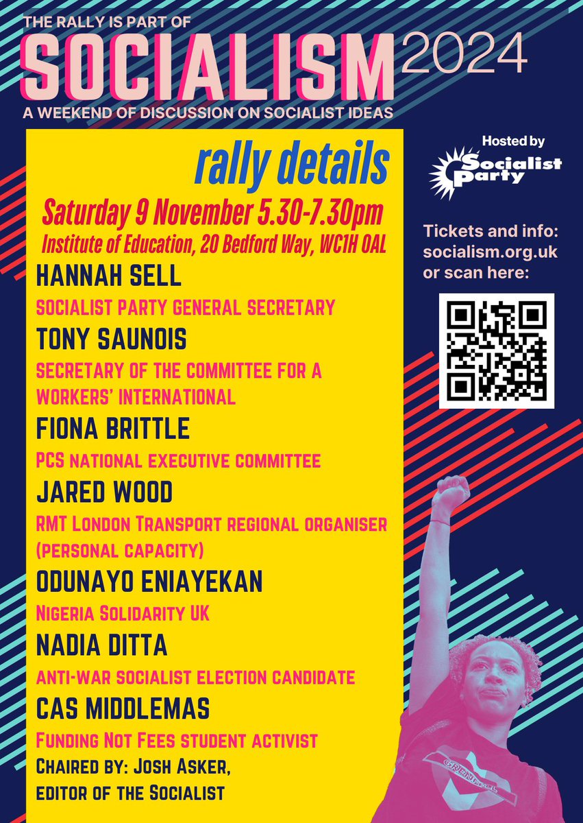 Come to Socialism 2024! Build the socialist opposition to Starmer’s war and austerity agenda.

9th and 10th November at the Institute of Education in central London.

Tickets and info at socialism.org.uk
