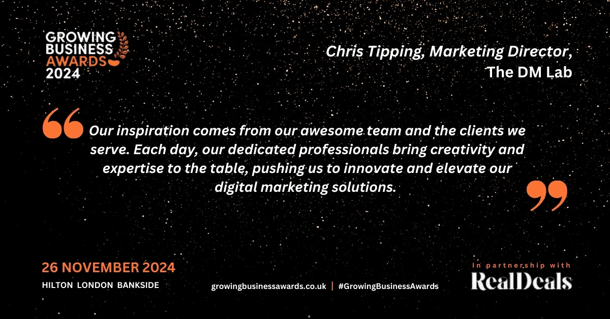 Growing Business Awards (@growingbizuk) on Twitter photo ๐ Inspire and Be Inspired! ๐
In response to our recent question, โWho or what inspires you to keep growing your business?โ, Chris Tipping, Marketing Director at <a href="/TheDMLab/">The DM Lab</a> shared his insight with us - Thank you Chris!
#InspireOtherBusinesses #EntrepreneurStories #GrowthMindset ๐ Inspire and Be Inspired! ๐
In response to our recent question, โWho or what inspires you to keep growing your business?โ, Chris Tipping, Marketing Director at <a href="/TheDMLab/">The DM Lab</a> shared his insight with us - Thank you Chris!
#InspireOtherBusinesses #EntrepreneurStories #GrowthMindset