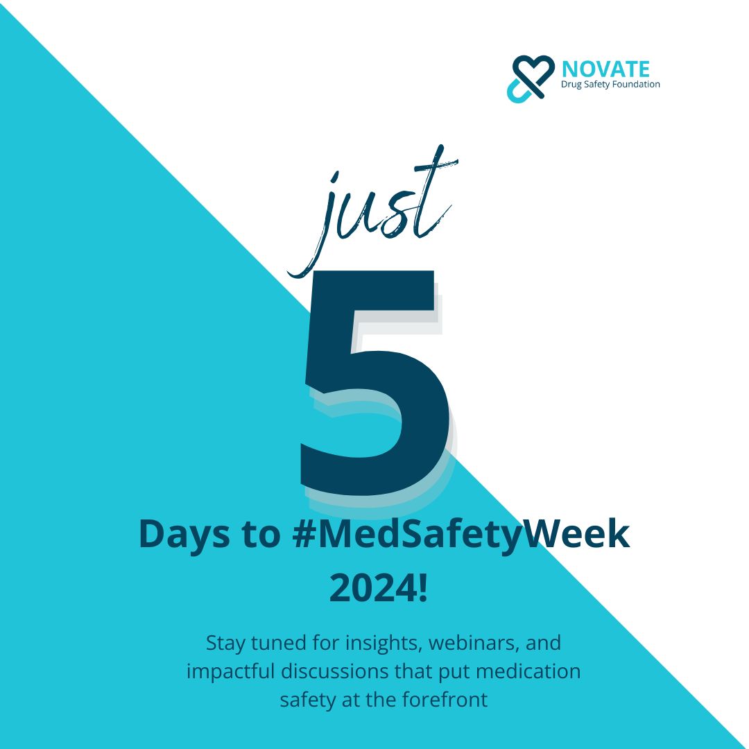 Novate_PV's tweet image. Just 5 Days Until #MedSafetyWeek 2024! 🚨

Join us as we count down to an impactful week focused on “Using Medicines Correctly to Prevent Side Effects and Reporting ADRs.” Starting November 4th.

#MedSafetyWeek2024 #MedicationSafety #ADRs #NovatePharmacovigilance