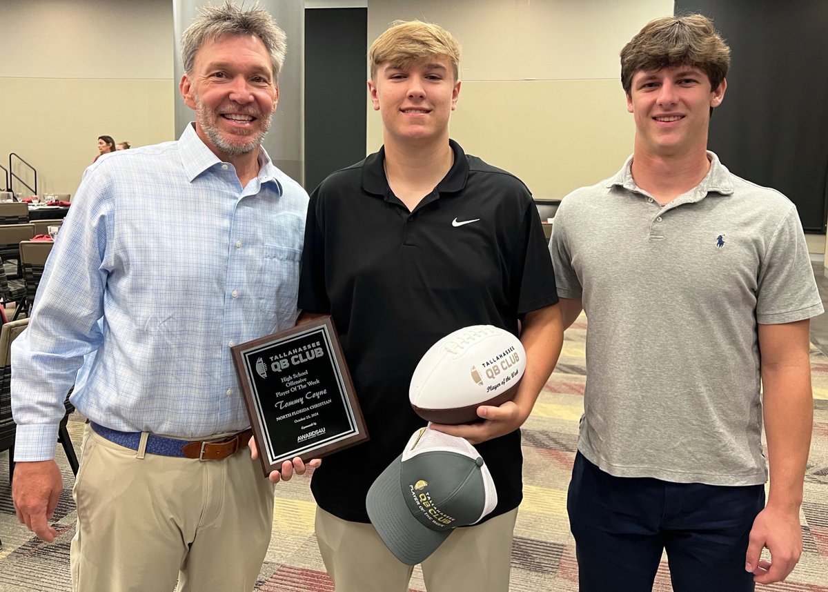 Congratulations to our own @qbtommy9 on winning the Tallahassee QB Club High School Offensive Player of the Week! 
#GoEagles #SOAR