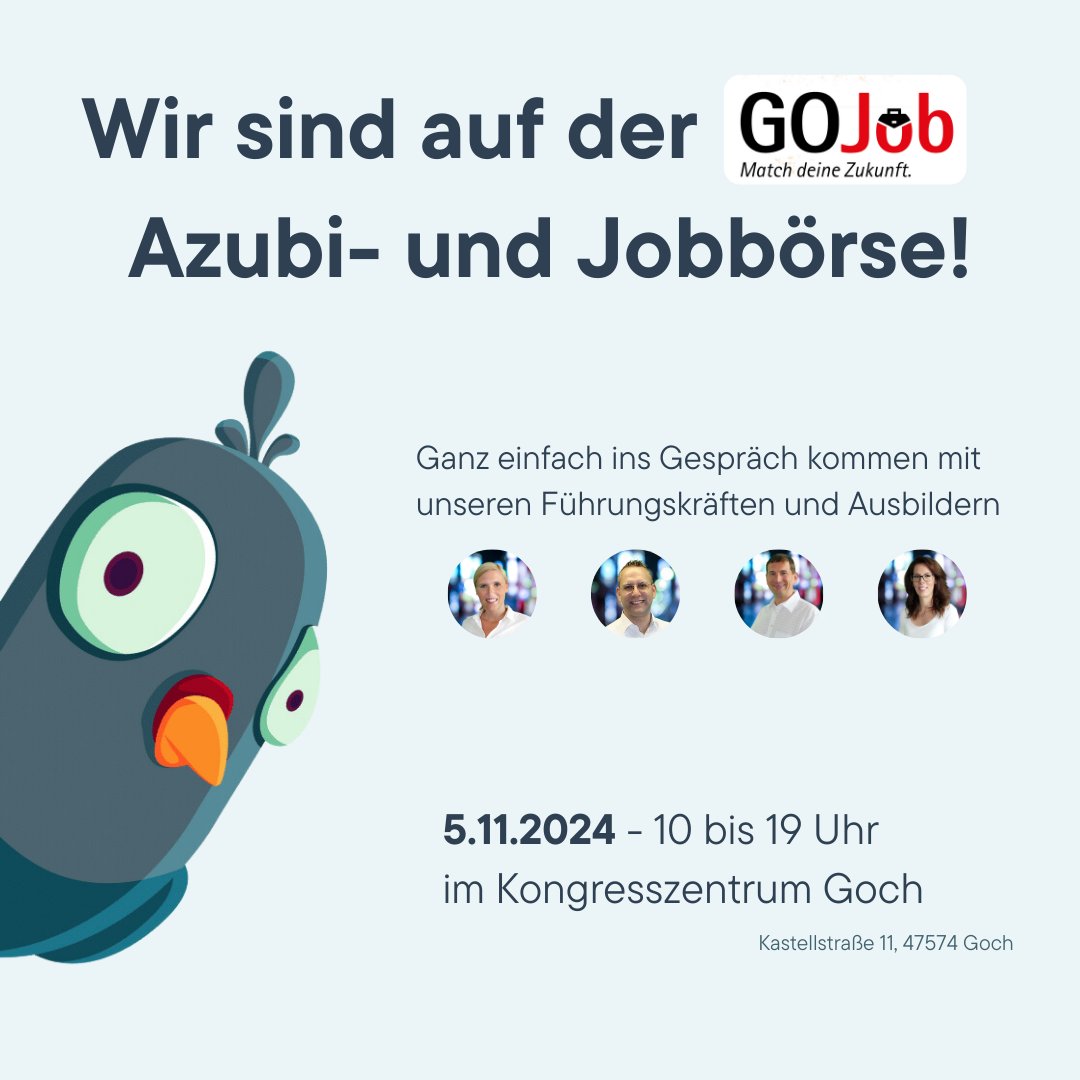 Am 5.11. findet die GOJob Azubi- und Jobbörse statt und Fink &amp; Partner ist dabei!

Von 10:00 bis 19:00 stehen Ihnen unsere Führungskräfte und Ausbilder für Gespräche zur Verfügung. Lernen Sie uns kennen oder stellen Sie Ihre Fragen.

Wir freuen uns auf Sie!

#GOJob #Job #Software