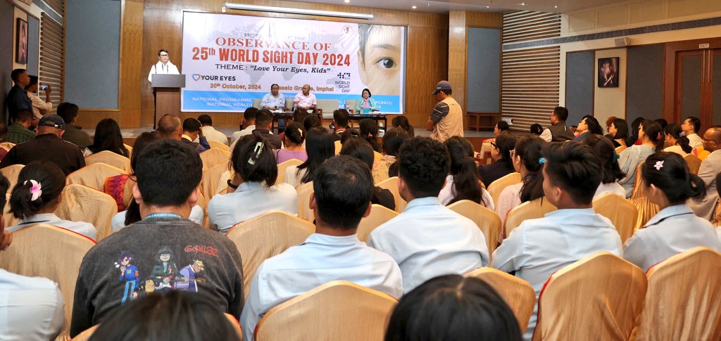 rsapam's tweet photo. Attended the Observation of 25th World Sight Day 2024 organised by National Program for Control of Blindness and Visual Impairment,  National Health Mission and Directorate of Health Services,  Manipur. 

On this Day, let's focus on a world where everyone can see!
Join us in promoting:

- Regular eye exams
- Accessible vision care
- Inclusive communities

Together, let's bring light to those in darkness.

#WorldSightDay #SightForAll 

@narendramodi @JPNadda @NBirenSingh