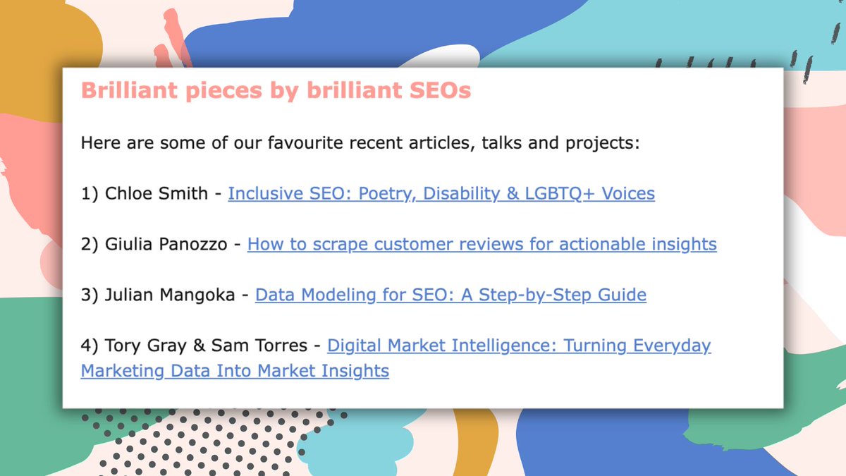 📧 This week's WTSNewsletter just went out, featuring:

✔️ 4 Brilliant pieces we loved this week

✔️ Our latest WTSKnowledge article

✔️ A 30% discount from this week’s brilliant WTSNewsletter Sponsor Localo

✔️ Early bird tickets for WTSFest London 

mailchi.mp/womenintechseo…
