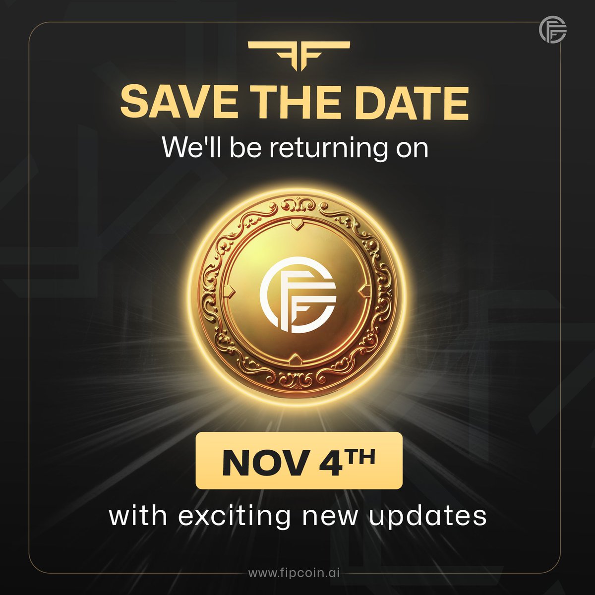 fipcoin's tweet photo. 🥳We will return to social media from November 4th, showcasing exciting new branding and multi-chain token purchasing options. Keep an eye out for updates! 🔥🚀

Visit: https://t.co/kkDcKOjDje

#icotoken #fixedincomeplatforms #fixedincome #FIP #Fiptradefactory #Fipcoin #FipcoinIsBack #CryptoRevolution #MultiChainToken #BlockchainFuture #CryptoPresale #TokenSale #TokenPurchasing