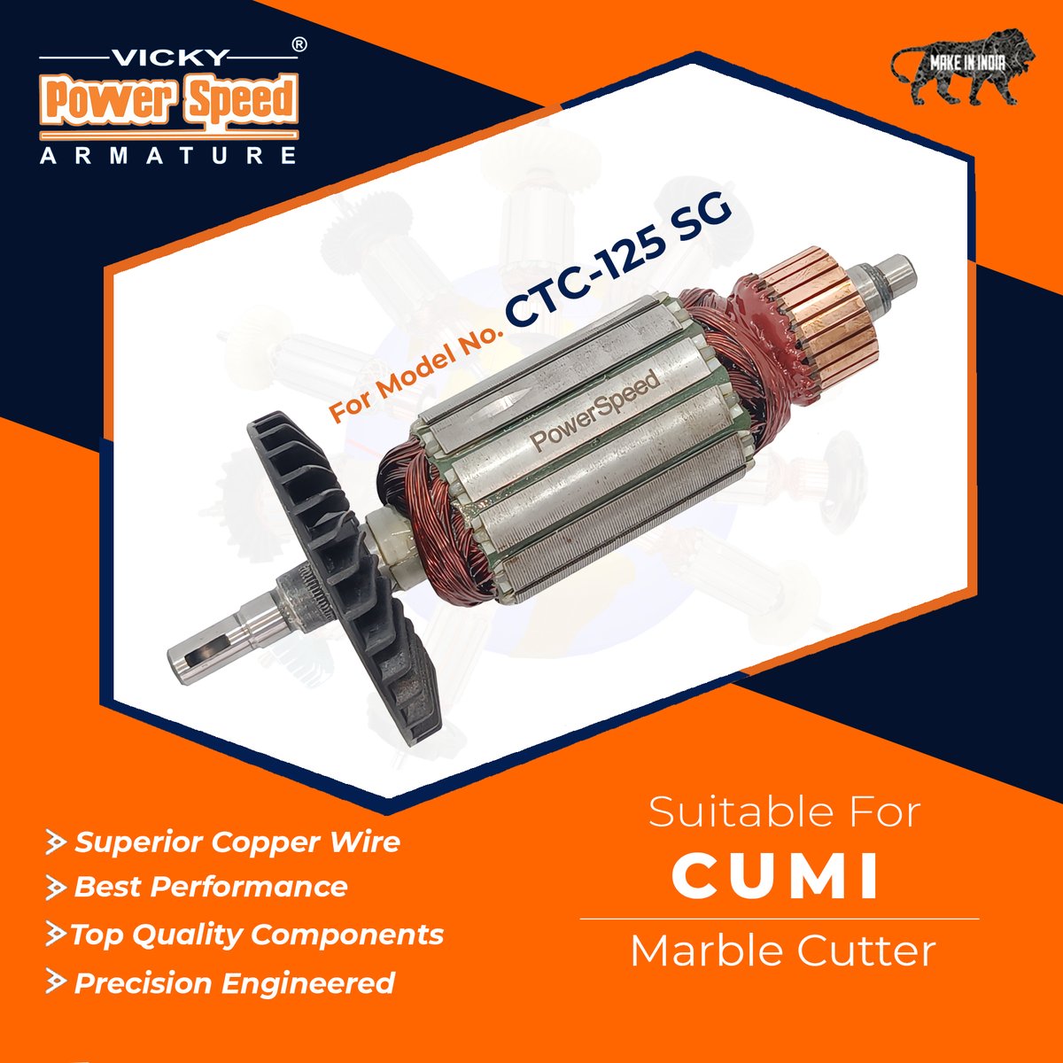 powerspeedtools's tweet image. PowerSpeed Armature for CUMI, CTC-125 SG Marble Cutter

Manufactured by Vicky Power Tools
Made In India 🇮🇳

#cumi #marblecutter #cumipowertools #cumitools #marblecuttermachine #powertools #powerspeedtools #powerspeedarmature #armature #constructiontools #vickytools