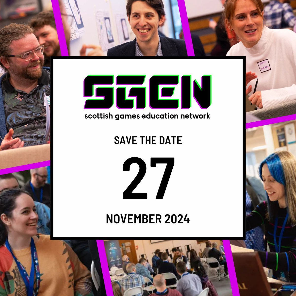 scotgamesedu's tweet photo. 🎮Save the Date: 2024 Education Symposium! 🎓

🗓 27th November
📍 @WestCollScot - Paisley, Abercorn Conference Centre

Join us as we unite educators, industry experts, stakeholders, and students to shape the future of game development in Scotland! 

#GameDevEducation https://t.co/chkx1rZ9Ny