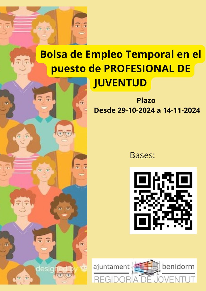 Bolsa de Empleo Temporal en el puesto de PROFESIONAL DE JUVENTUD

Convocatoria para la constitución de una Bolsa de Empleo Temporal en el puesto de PROFESIONAL DE JUVENTUD encuadrado en el Grupo de Clasificación A, Subgrupo A2.
Bases:
sede.benidorm.org/eAdmin/Tablon.…
