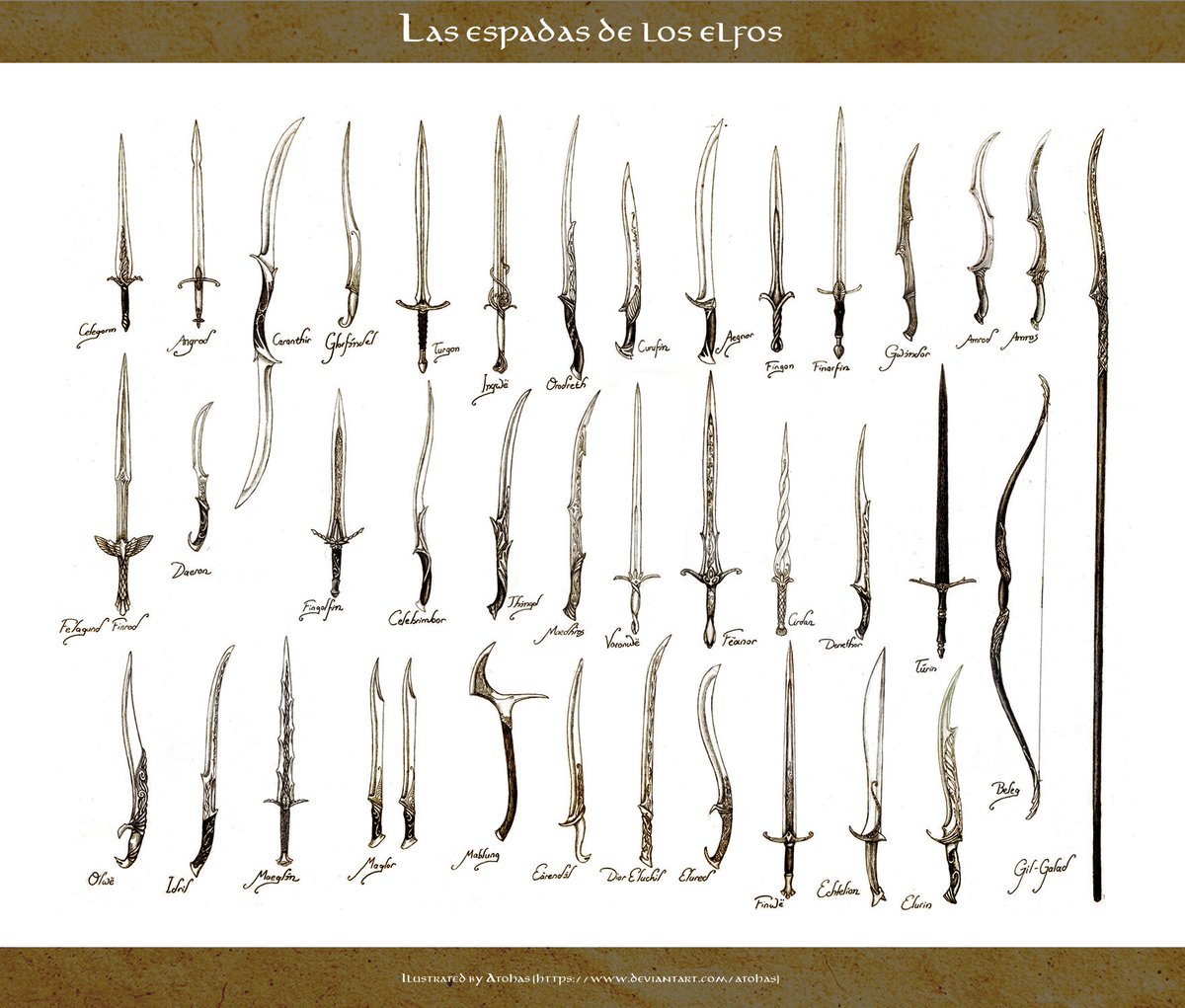 elenafever_'s tweet photo. Las espadas pertenecientes a los elfos de El Señor de los Anillos y el mundo de Tolkien. https://t.co/hlgDjozuLl