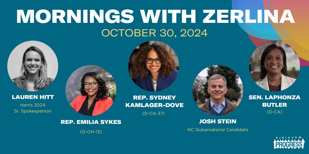 ZerlinaMornings.bsky.social (@zerlinamornings) on Twitter photo Welcome Wednesday! Joining @ZerlinaMaxwell
today: Harris 2024 spox <a href="/LaurenHitt/">Lauren Hitt</a>, Rep. <a href="/EmiliaSykesOH/">Emilia Sykes</a> (OH-13), Rep. <a href="/sydneykamlager/">Sydney Kamlager</a> (CA-37), NC gubernatorial candidate <a href="/JoshStein_/">Josh Stein</a>, & Sen. <a href="/LaphonzaB/">Laphonza Butler</a> (CA)
☎️866-997-4748
📻<a href="/SiriusXMProg/">SiriusXMProg.bsky.social</a>
Ch. 127 siriusxm.us/Zerlina Welcome Wednesday! Joining @ZerlinaMaxwell
today: Harris 2024 spox <a href="/LaurenHitt/">Lauren Hitt</a>, Rep. <a href="/EmiliaSykesOH/">Emilia Sykes</a> (OH-13), Rep. <a href="/sydneykamlager/">Sydney Kamlager</a> (CA-37), NC gubernatorial candidate <a href="/JoshStein_/">Josh Stein</a>, & Sen. <a href="/LaphonzaB/">Laphonza Butler</a> (CA)
☎️866-997-4748
📻<a href="/SiriusXMProg/">SiriusXMProg.bsky.social</a>
Ch. 127 siriusxm.us/Zerlina