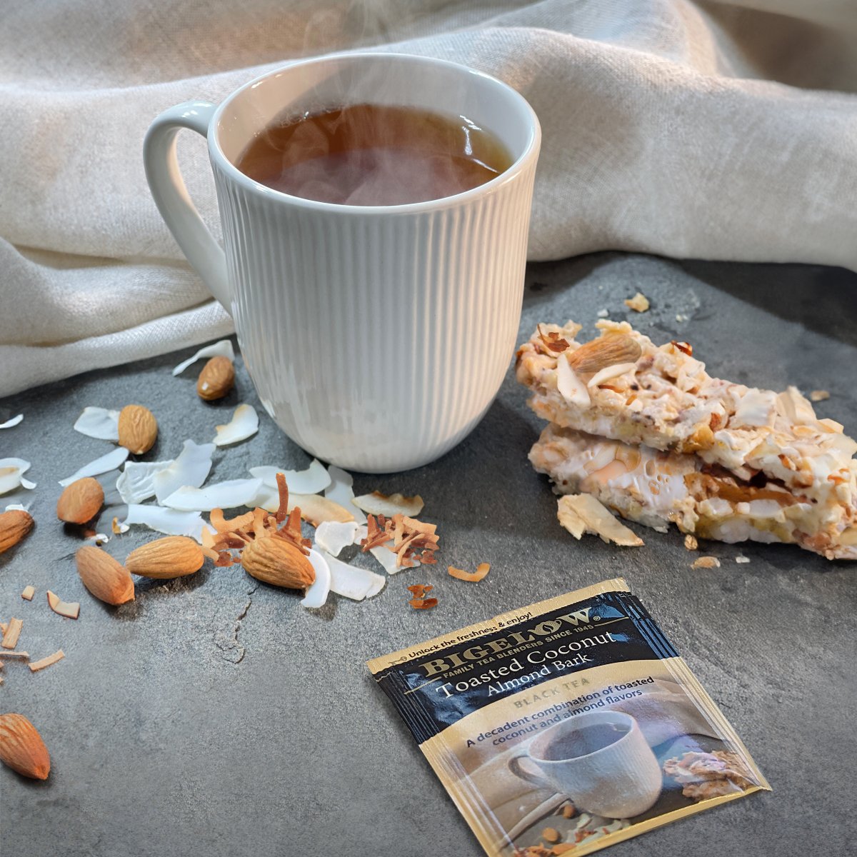 Flash Sale Alert🔥 Take 20% off Bigelow Toasted Coconut Almond Bark black tea. We have a feeling you're about to discover a new favorite. #bigelowtea bit.ly/4dZBvfi