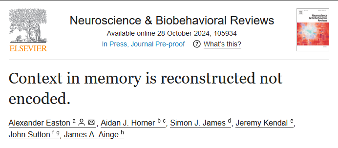 memovocab's tweet photo. [Review] "we propose that ‘context’, like other elements of long-term memory, is reconstructed as part of recollection. Indeed, context makes no sense until the point of recall." Open access. https://t.co/10Iiv29j8V https://t.co/4b0HFggtR1