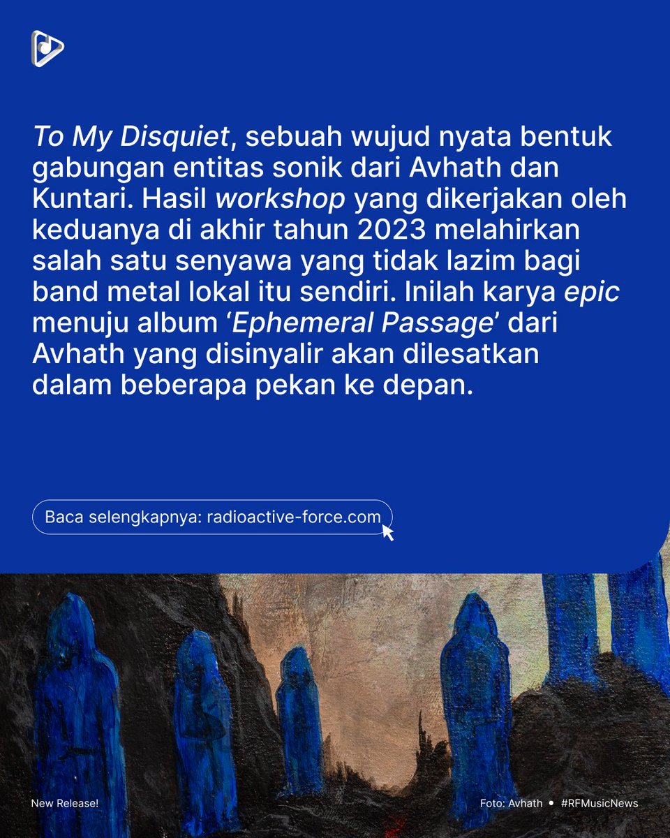 RFwebzine's tweet photo. To My Disquiet, Kegilaan Entitas AVHATH dan KUNTARI.

Selengkapnya:
https://t.co/bYJ5XQRjh5
Teks: @_fadlyzakaria_ 

#RadioactiveForce https://t.co/1Z9j2247sG