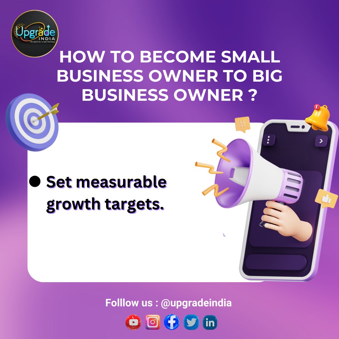 up_gradeindia's tweet image. "Set growth targets you can measure! 📊 Tracking progress is key to reaching new heights in business."🔹

#GrowthTargets #BusinessGrowth #MeasureSuccess #UpgradeIndia #GoalSetting