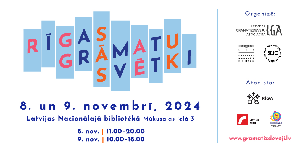 📚Arī šoruden <a href="/gramatizdeveji/">LGA</a> un <a href="/LNB_lv/">Nacionālā bibliotēka</a> aicina uz Rīgas Grāmatu svētkiem — lasītāju, izdevēju, autoru un mākslinieku iemīļotu satikšanos.

Svētki notiks LNB 8. novembrī no plkst. 11.00 līdz 20.00 un 9. novembrī no plkst. 10.00 līdz 18.00.

Uzzini vairāk: lnb.lv/rigas-gramatu-…