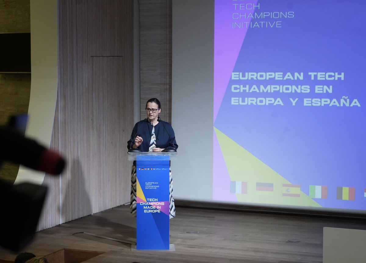 EIF_EU's tweet photo. Happening now: Tech Champions Made in Europe 🇪🇺 to address the impact of #ETCI in Europe and Spain ➡️ So far, €2.1 billion committed across 8 funds to bridge the investment gap for European scale-ups and 2 Spanish companies supported: @FactorialEs and Inke. https://t.co/MpcpQCaBuT