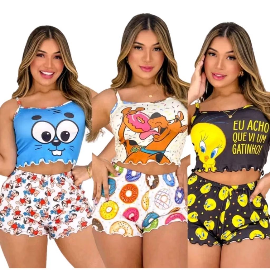 Meus achadinhos na shopee, que fofinhos, kit 3 pijamas baby dool sortidos SUEDE personagem por R$39,99. Compre na Shopee agora! s.shopee.com.br/4AiLXk8th6?sha…