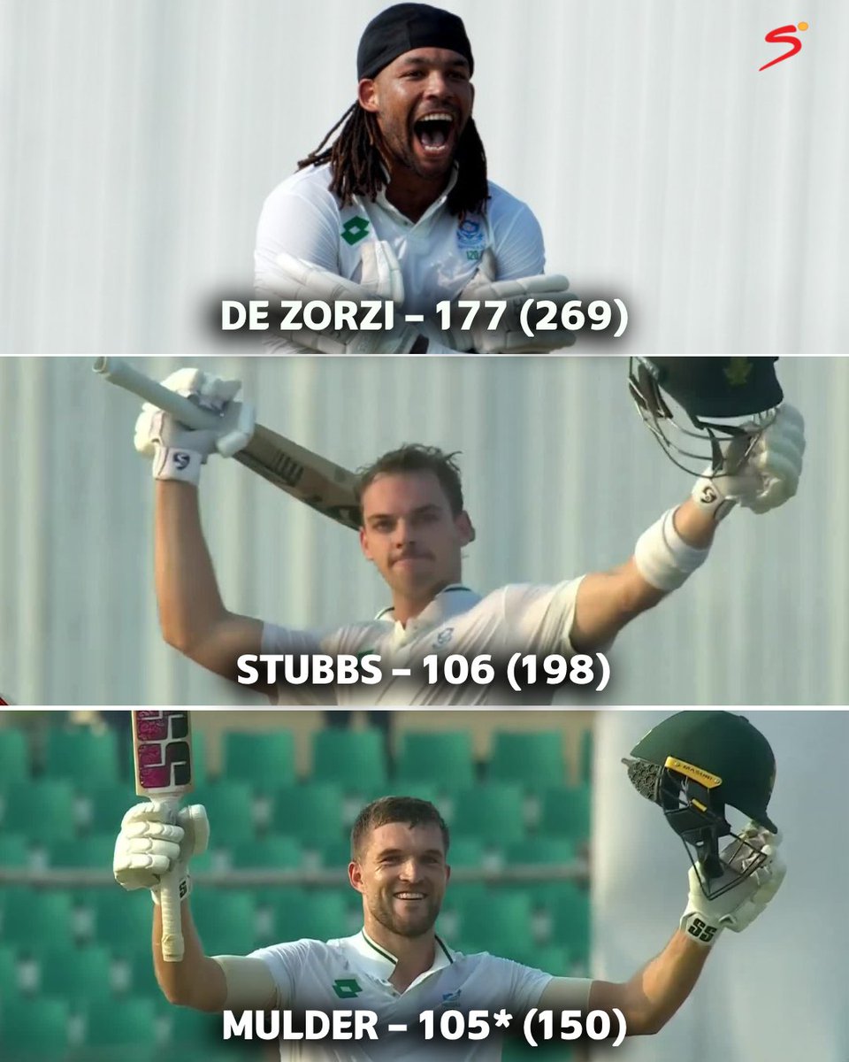 Three maiden Test centuries in one innings for the <a href="/ProteasMenCSA/">Proteas Men</a> 💯🙌

#BANvSA | #SSCricket