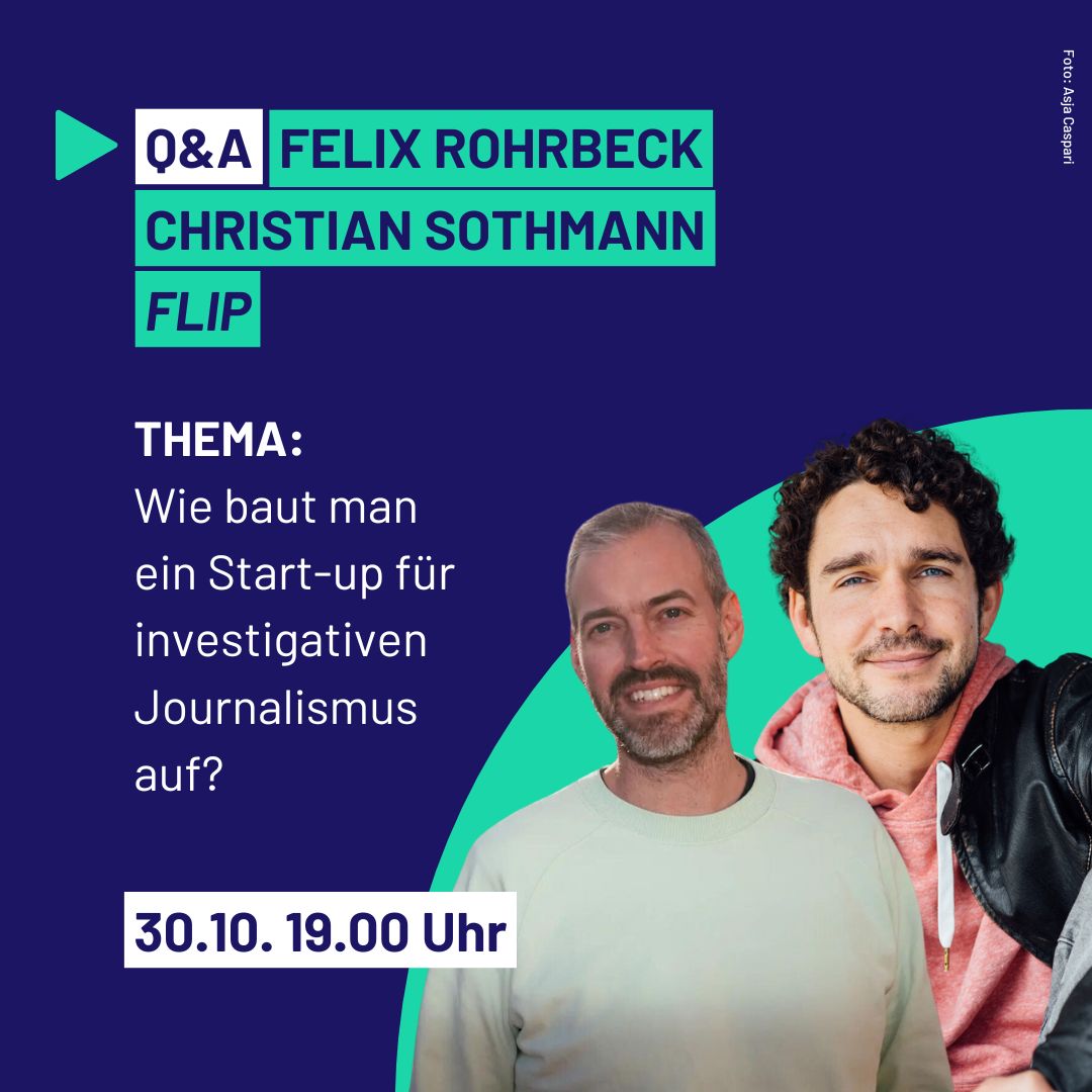 Medieninsider (@medieninsider) on Twitter photo Jetzt noch anmelden: Heute Abend erklären <a href="/FelixRohrbeck/">Felix Rohrbeck</a> und <a href="/chris_sothmann/">Christian Sothmann</a> im digitalen Q&A, wie sie mit <a href="/letsflip_de/">Flip</a> ein Start-up aufgebaut haben, das auf konstruktiv-investigativen Journalismus setzt: medieninsider.com/events/ Jetzt noch anmelden: Heute Abend erklären <a href="/FelixRohrbeck/">Felix Rohrbeck</a> und <a href="/chris_sothmann/">Christian Sothmann</a> im digitalen Q&A, wie sie mit <a href="/letsflip_de/">Flip</a> ein Start-up aufgebaut haben, das auf konstruktiv-investigativen Journalismus setzt: medieninsider.com/events/