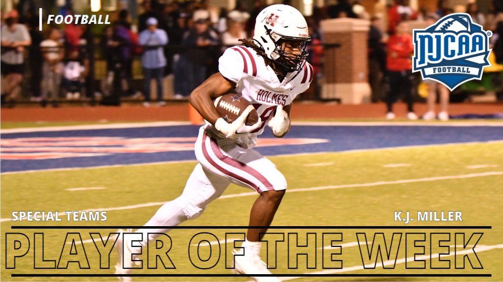 FOOTBALL: Miller adds NJCAA Special Teams Player of the Week Award after his game vs. Northwest.