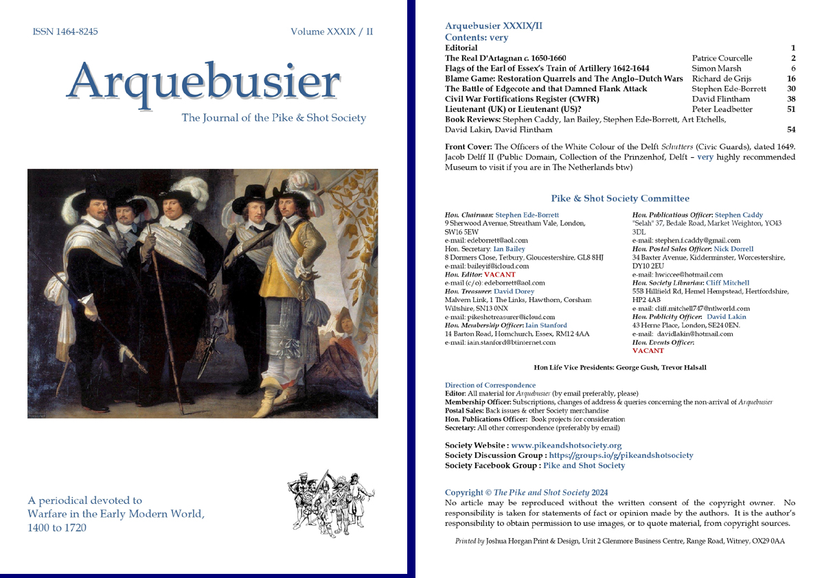 The new issue of Arquebusier arrived this morning.  Great selection of articles as always (Volume XXXIX?  From a magazine that was not expected to get beyond ISSUE 12!)