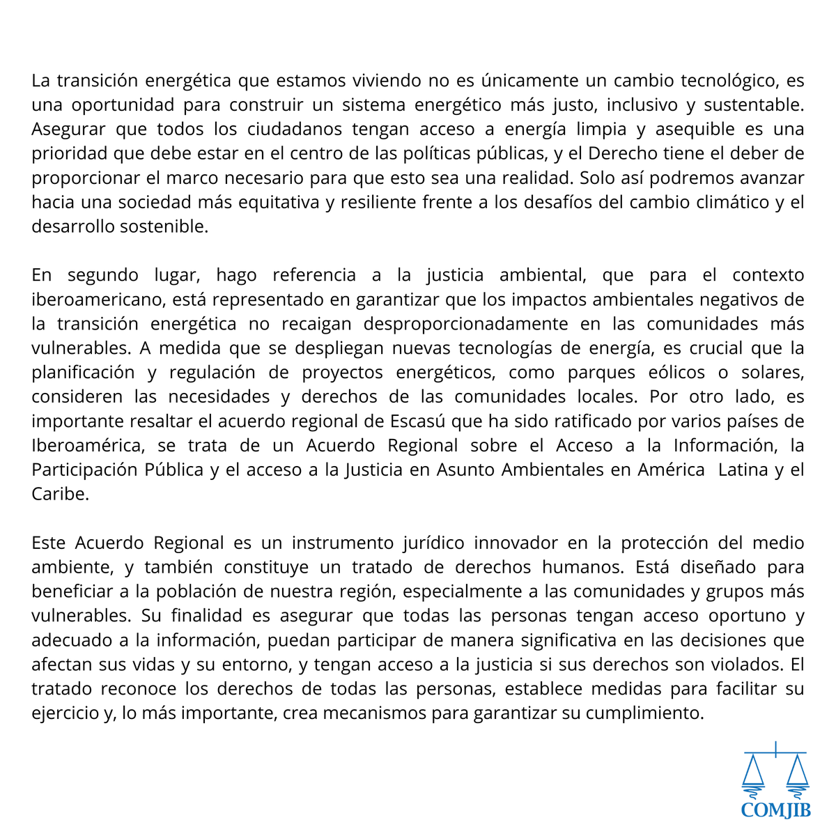 ComjibOficial's tweet image. 🗣️Te invitamos a leer el Discurso de nuestro SG @EnriquegilbGil para el Congreso “Energía y regulación. El Derecho de los nuevos modelos de negocio energético”, organizado por las asociaciones española e iberoamericana de Derecho de la Energía, #AEDEN y #ASIDE 🧵👇