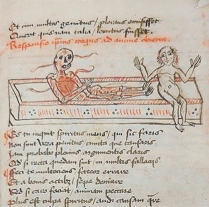 Cambridge University Library (@theul) on Twitter photo Body: “We need to talk about your life choices”
Soul: 🤷♀️
Image:
CUL MS Add. 3093: Fulbert of Chartres, Visio lamentabilis deuoti cuiusdam heremite / The lamentable vision of the devoted hermit. Mid fifteenth century.
<a href="/theULSpecColl/">Cambridge UL Special Collections</a> Body: “We need to talk about your life choices”
Soul: 🤷♀️
Image:
CUL MS Add. 3093: Fulbert of Chartres, Visio lamentabilis deuoti cuiusdam heremite / The lamentable vision of the devoted hermit. Mid fifteenth century.
<a href="/theULSpecColl/">Cambridge UL Special Collections</a>