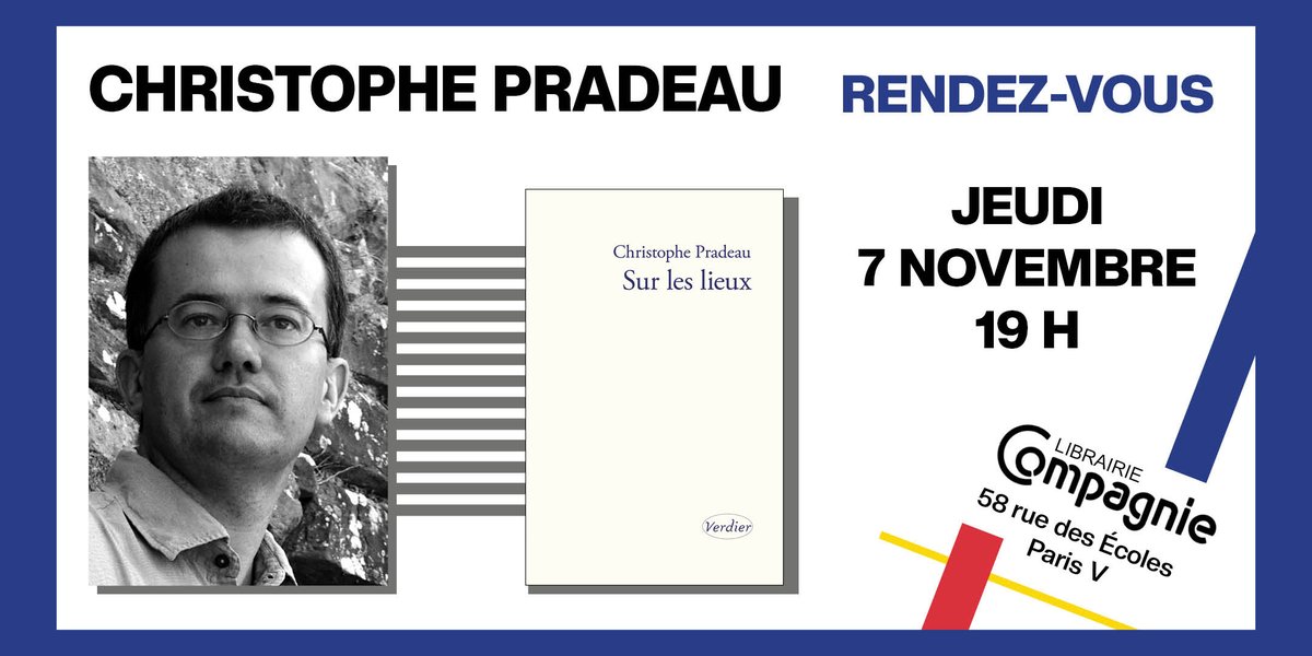 Librairie Compagnie (@libcompagnie) on Twitter photo Jeudi 7 novembre à partir de 19h00 : Rencontre avec Christophe Pradeau autour de son essai "Sur les lieux" aux Éditions Verdier
urlz.fr/sQlj
<a href="/EditionsVerdier/">Editions Verdier</a> Jeudi 7 novembre à partir de 19h00 : Rencontre avec Christophe Pradeau autour de son essai "Sur les lieux" aux Éditions Verdier
urlz.fr/sQlj
<a href="/EditionsVerdier/">Editions Verdier</a>