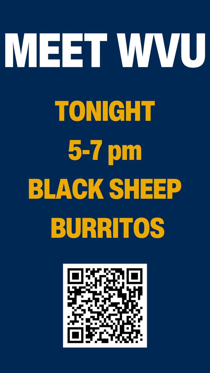 Hey Class of 2025!  This is for you!  
WVU Admission folks are having an event this evening in Huntington-we heard they are waiving application fees for those students who visit with them this evening!  If you are truly inteeested in attend WVU go check them out!