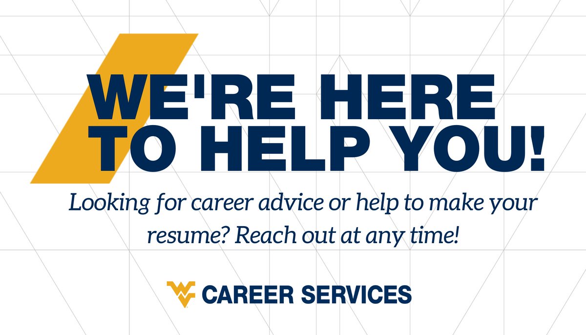 Discover how we can help you 🤩

For more, visit our website or visit us in person! ➡️careerservices.wvu.edu

We are ready to assist you, and our office is conveniently located directly above the Downtown WVU Bookstore in the Mountainlair.