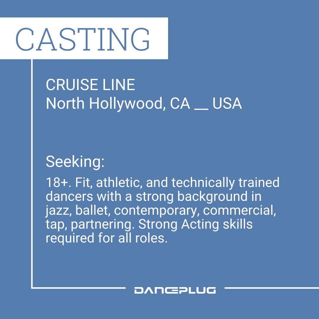 danceplug's tweet image. 🔔 LOS ANGELES DANCERS Audition Announcement 🔔

More info here: 
danceplug.com/audition/celeb…

#CelebrityCruises #jazztechnique #aerial #cruisecontract #danceaudition #opencall