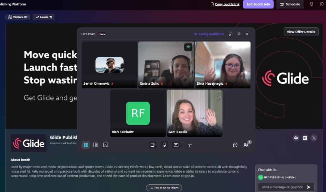 Thanks so much to the <a href="/GlidePlatform/">Glide Publishing Platform</a> team for their amazing support at #NESS24! It has been brilliant working with them.

The team had a selfie with our Events Manager Sam <a href="/FlutterbeeMe/">Flutterbee Me Events - by Sam</a>  last night, in their sponsor booth! 

#SEO 
#SEOevent 
#SEOnews
#newsSEO