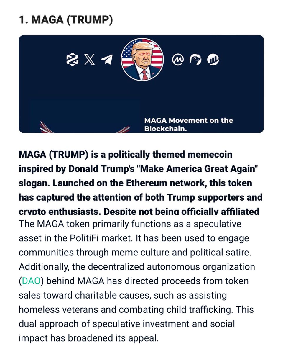 Thanks KuCoin for making Maga Memecoin the #1 featured coin on their recent piece on PolifiFi. 🇺🇸