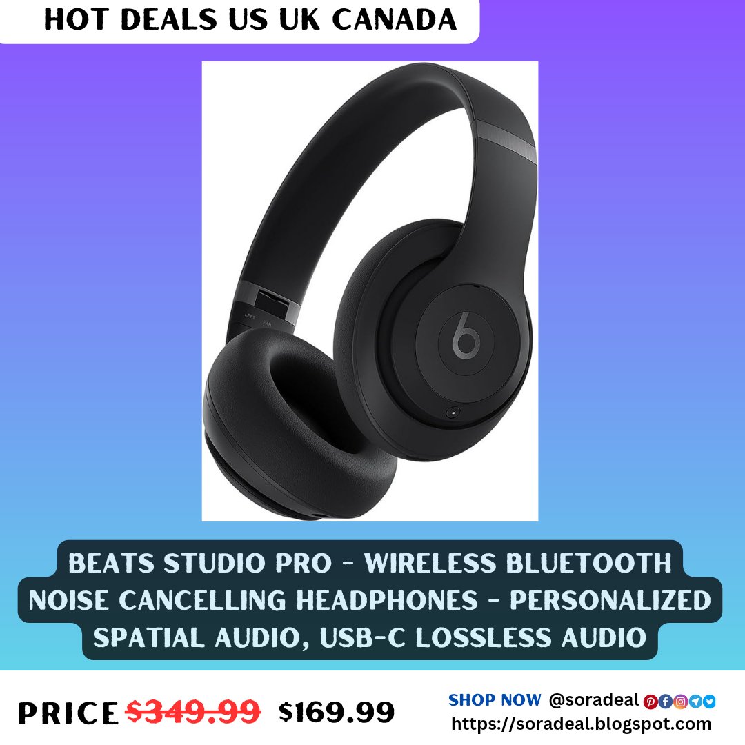 soradeal's tweet photo. Beats Studio Pro - Wireless Bluetooth Noise Cancelling Headphones - Personalized Spatial Audio, USB-C Lossless Audio

View offers 👉 https://t.co/YQv4FaH2UL

#soradeal #amazondeals2024 #vairalpost #trendpost #UKDeals #usadeals #amazondeals https://t.co/mJFcRD5uw2