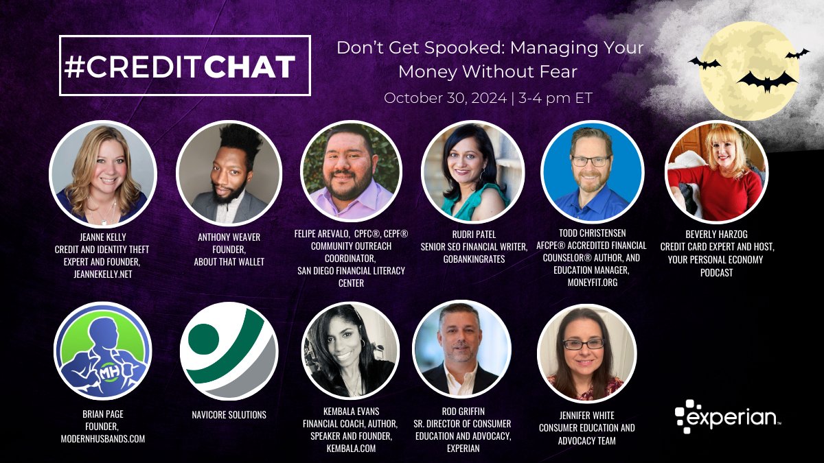 rudribpatel's tweet image. Excited to participate in Experian&apos;s #CreditChat discussion on managing money without fear on behalf of GOBankingRates today at 12pm PT/3pm EST.