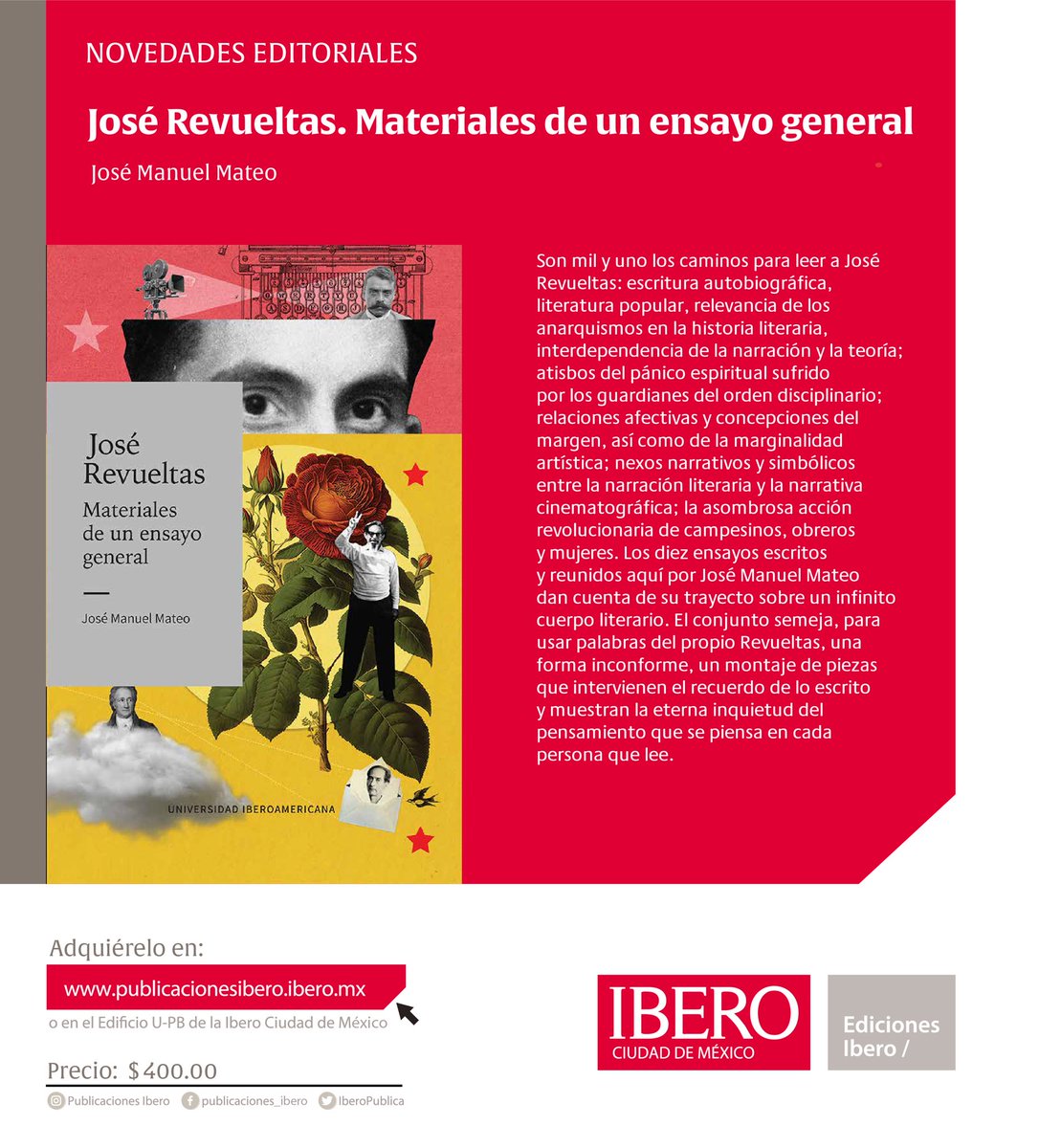 IberoPublica's tweet photo. Boletín 27. Novedades editoriales 📚 

José Revueltas. Materiales de un ensayo general

José Manuel Mateo

https://t.co/qqsc1x4ZYF
 
https://t.co/b3CVZKr7hO

#somosibero #vidaibero
#letrasibero
 #edicionesibero #somosibero @IberoLetras https://t.co/xAijeTzy4b