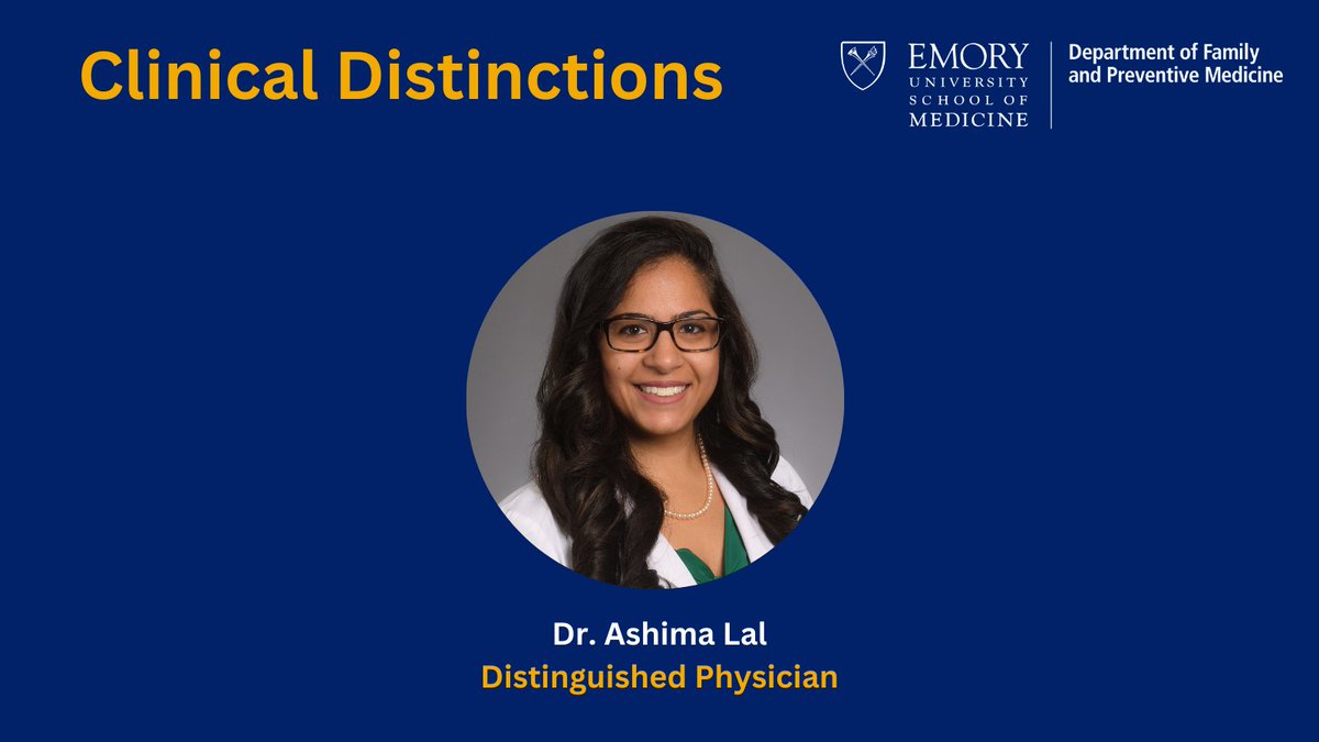 Emory Dept of Family & Preventive Medicine (@emoryfammed) on Twitter photo It's Faculty Recognitions Week <a href="/EmoryMedicine/">Emory School of Medicine</a> and we have <a href="/EmoryFamMed/">Emory Dept of Family & Preventive Medicine</a> faculty to celebrate! Clinical Distinctions recognize faculty who devote most of their time to providing excellence in clinical care. It's Faculty Recognitions Week <a href="/EmoryMedicine/">Emory School of Medicine</a> and we have <a href="/EmoryFamMed/">Emory Dept of Family & Preventive Medicine</a> faculty to celebrate! Clinical Distinctions recognize faculty who devote most of their time to providing excellence in clinical care.