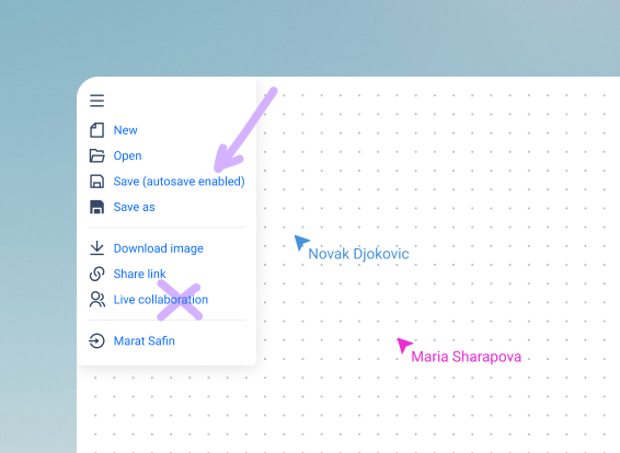 Boyko_tech's tweet photo. Now there is autosave

Now the schemes in the cloud are updated in real time, the participants' cursors are immediately visible. There is no need to enable the “Live collaboration” mode. 
Autosave is only for schemes in the cloud.

https://t.co/MtJo6gOatl https://t.co/IQ5TS9IN6A