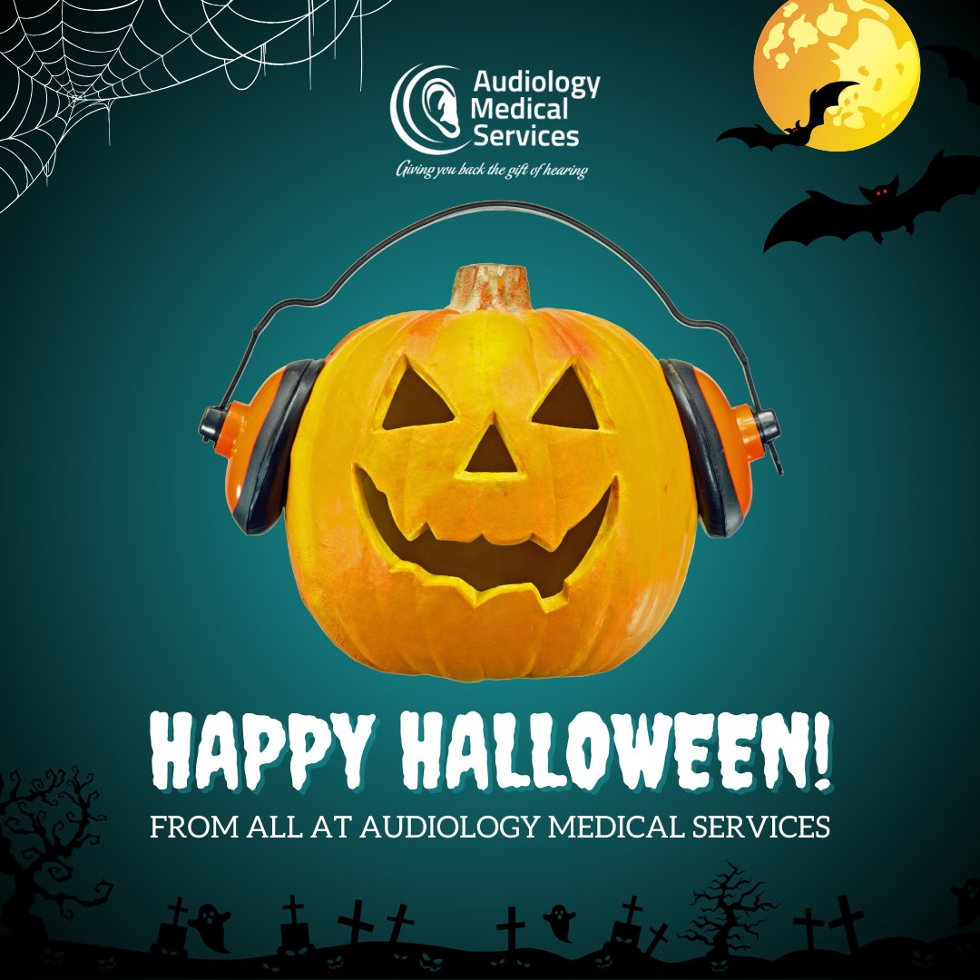 Aud_Med_Service's tweet photo. Happy Halloween from Audiology Medical Services! 🎃

Don’t let spooky sounds go unheard this season - whether it’s a creaky door or a whispering ghost, we’re here to keep your ears tuned to every eerie detail.

#HappyHalloween #Halloween #TeamAMS #Audiology https://t.co/6r2LyQKH6a