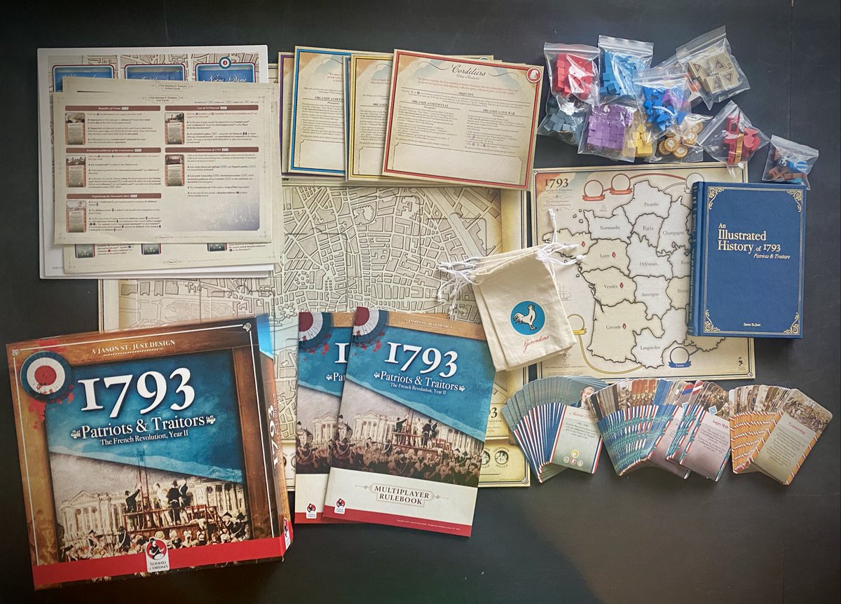 Zilla Blitz (@gzblitz) on Twitter photo A component shot of the newly releasing 1793 Patriots & Traitors, where you play both collaboratively and competitively as a faction in the French revolution.
#wargaming #boardgames <a href="/SoundofDrums22/">Sound of Drums</a> A component shot of the newly releasing 1793 Patriots & Traitors, where you play both collaboratively and competitively as a faction in the French revolution.
#wargaming #boardgames <a href="/SoundofDrums22/">Sound of Drums</a>