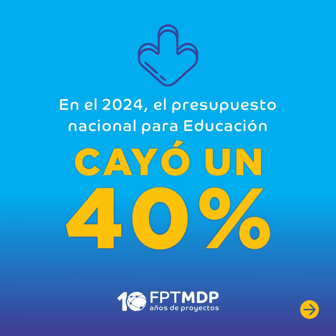 FundacionCPT's tweet photo. 👨‍🏫Según informes del Observatorio Argentinos por la Educación, en este 2024 se registra una fuerte caída de la inversión real en pesos, tanto en el gasto de la Secretaría de Educación. Se trata de la caída más grande desde 1992, con un recorte del 40% 📉
🧵Abrimos hilo 👇 https://t.co/wFqGjBrohO