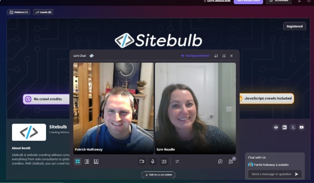 Many thanks to our sponsors <a href="/sitebulb/">Sitebulb</a> for their amazing support at #NESS24! It's been brilliant to work with the team.

Our Events Manager <a href="/FlutterbeeMe/">Flutterbee Me Events - by Sam</a> grabbed a quick selfie with them last night, in their sponsor booth!

#SEO 
#SEOnews 
#newsSEO
#SEOevent