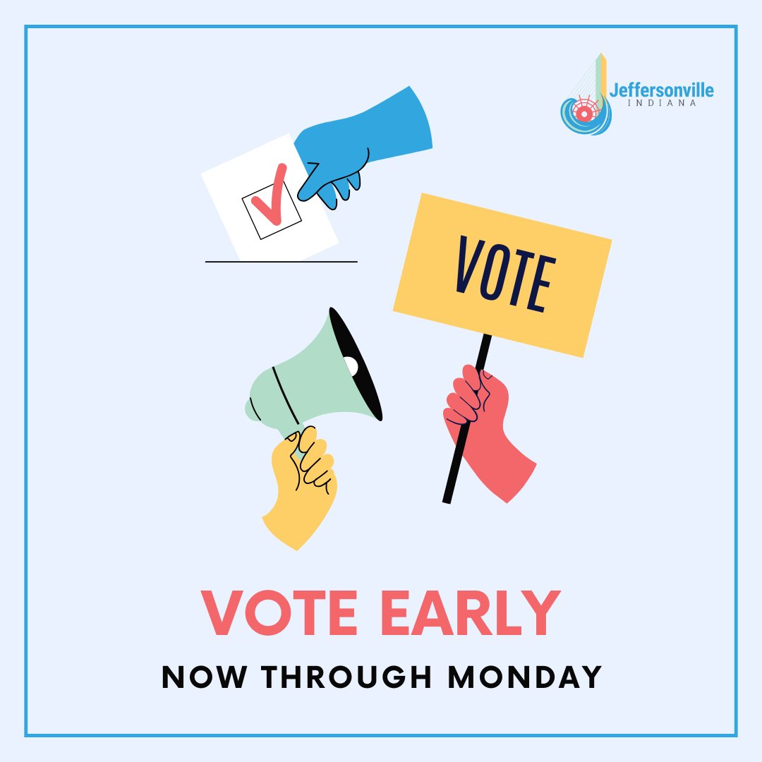 Clark County registered voters can vote early inside Judicial Center Room 139, 501 E Court Ave.

You can vote early through Saturday or Monday, from 9 a.m. - 12 p.m. You may only vote at your specified precinct on Election Day.

MORE INFO: loom.ly/BYLDyVs. 

#onlyINjeff